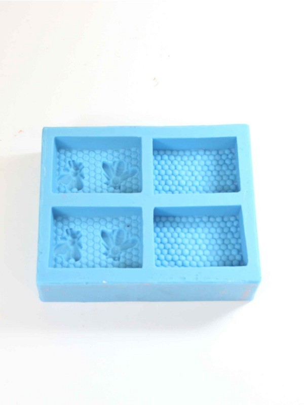 SILICONE MOULD 4 - 2x honeycomb rectangle and 2x honeycomb 2 bees 