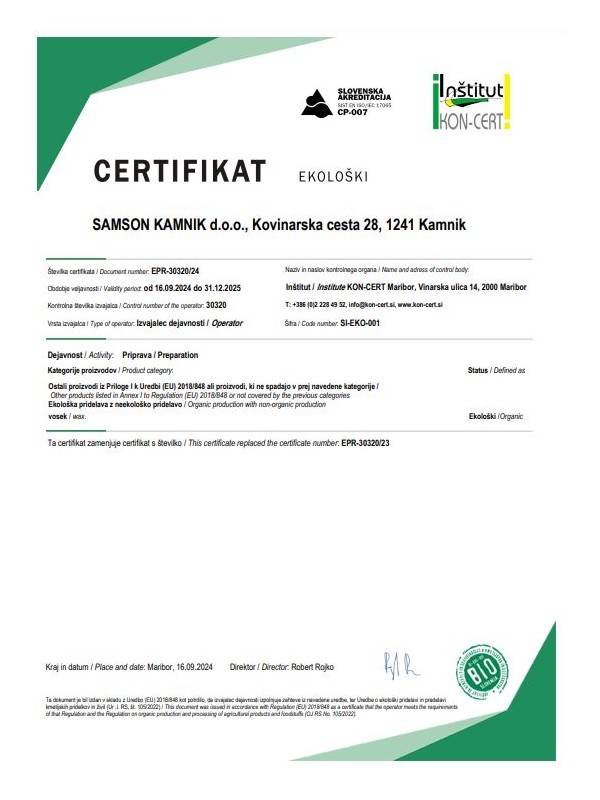 SATNICA 2/3 LR SI-EKO-001 BIO-SLO (z ekološkim certifikatom) 20 satnic